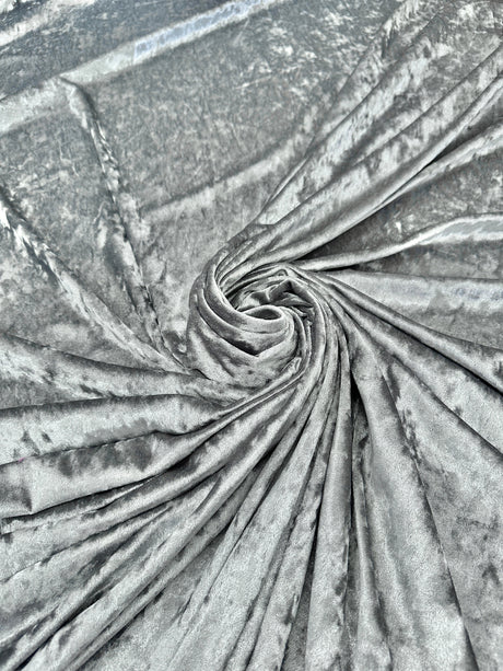 Stretch Crushed Velvet Silver