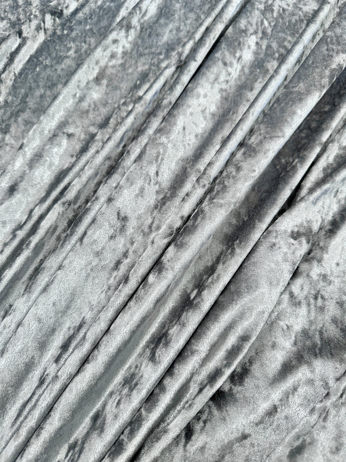 Stretch Crushed Velvet Silver