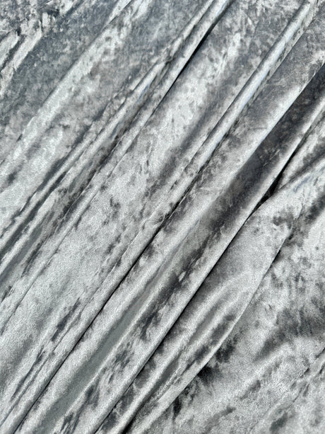 Stretch Crushed Velvet Silver
