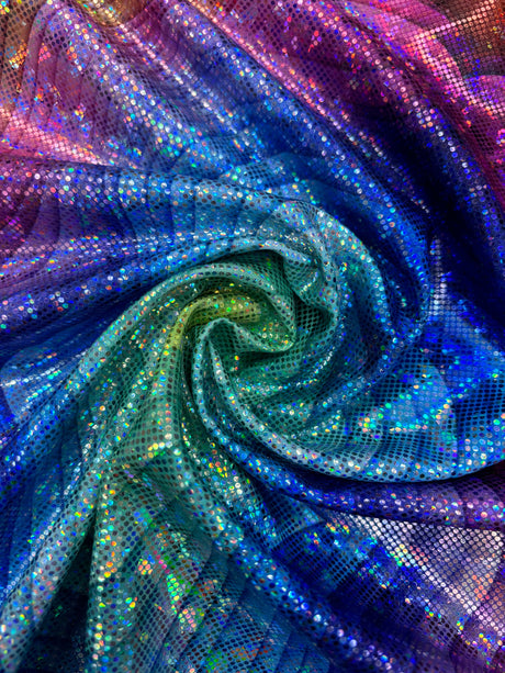 Wave Illusion Shattered Glass Spandex Fabric - Black, Shattered Glass Print, 58"/60" Width (1 Yard)
