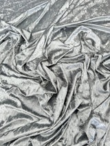 Stretch Crushed Velvet Silver