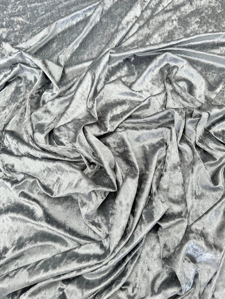 Stretch Crushed Velvet Silver