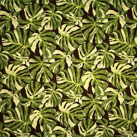 Cotton Barkcloth Monstera Leaves Fabric