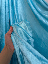 Turquoise Stretch Crushed Velvet