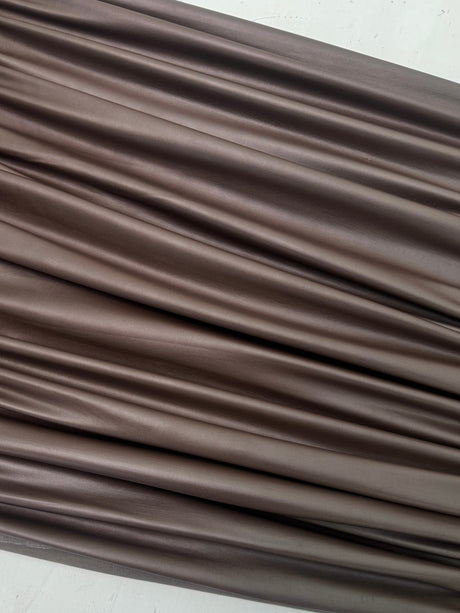 4-Way Stretch Faux Leather Chocolate Brown