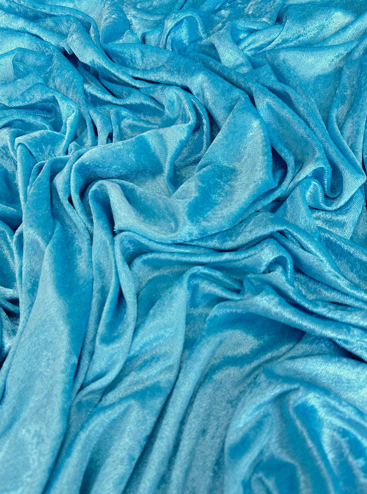 Turquoise Stretch Crushed Velvet