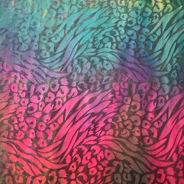 Nylon Spandex Animal Tie Dye Foil Fabric