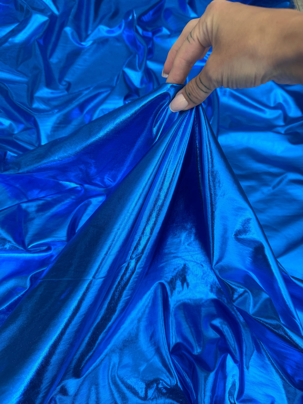 Shiny Coated Spandex Pleather Royal Blue
