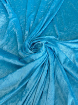 Turquoise Stretch Crushed Velvet