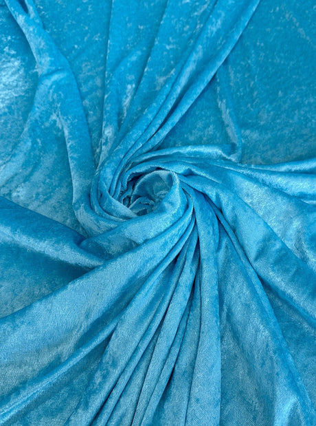 Turquoise Stretch Crushed Velvet