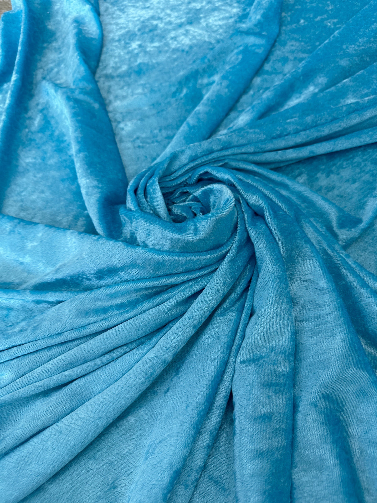 Turquoise Stretch Crushed Velvet