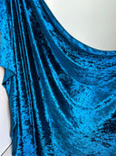 Stretch Crushed Velvet Teal Blue
