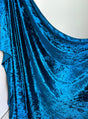 Stretch Crushed Velvet Teal Blue