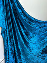 Stretch Crushed Velvet Teal Blue