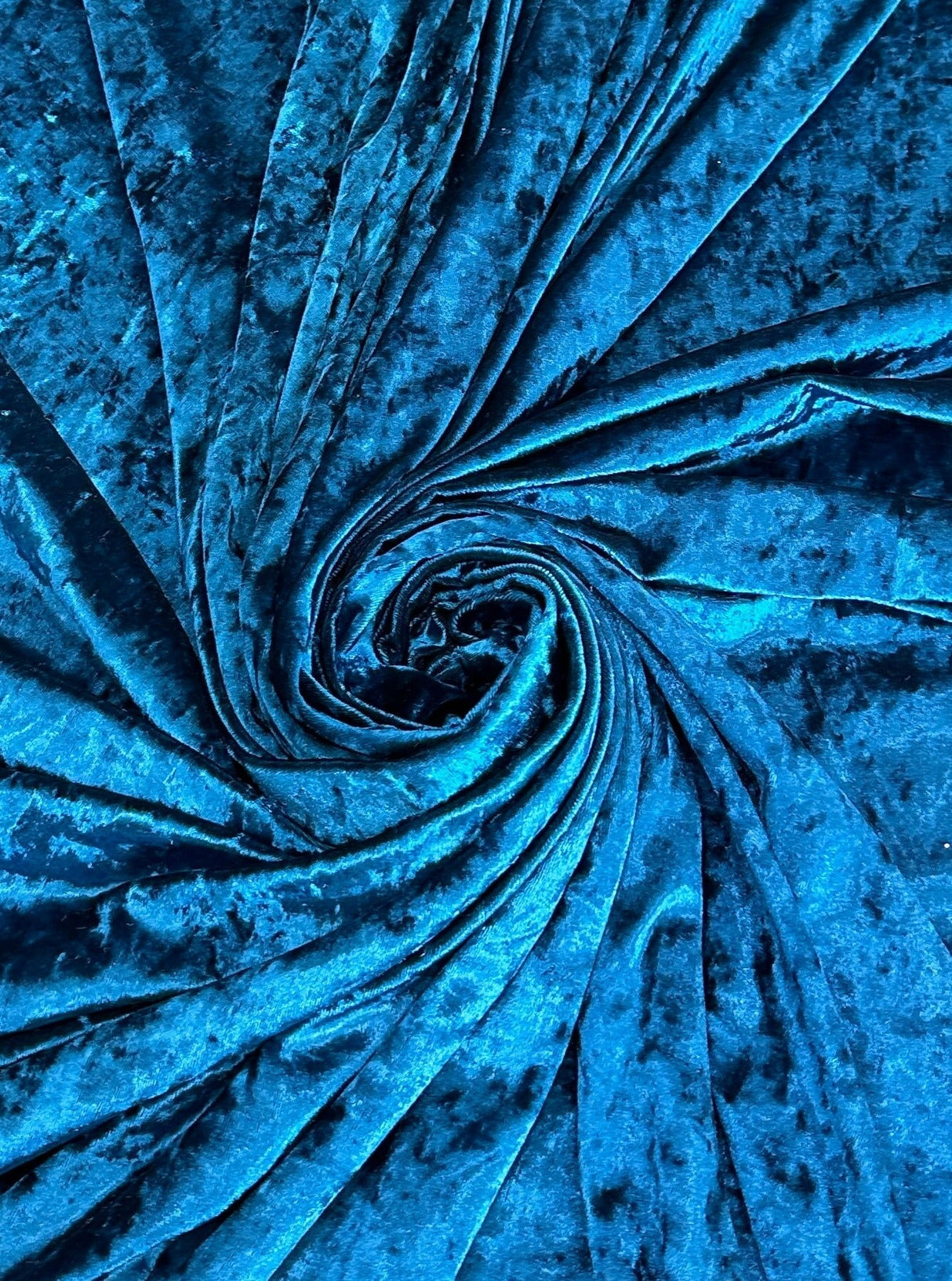 Stretch Crushed Velvet Teal Blue