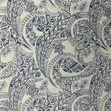 Tribal Tattoo W/Turtles Chambray Fabric - Denim Look, 58/60" Width (1 Yard)