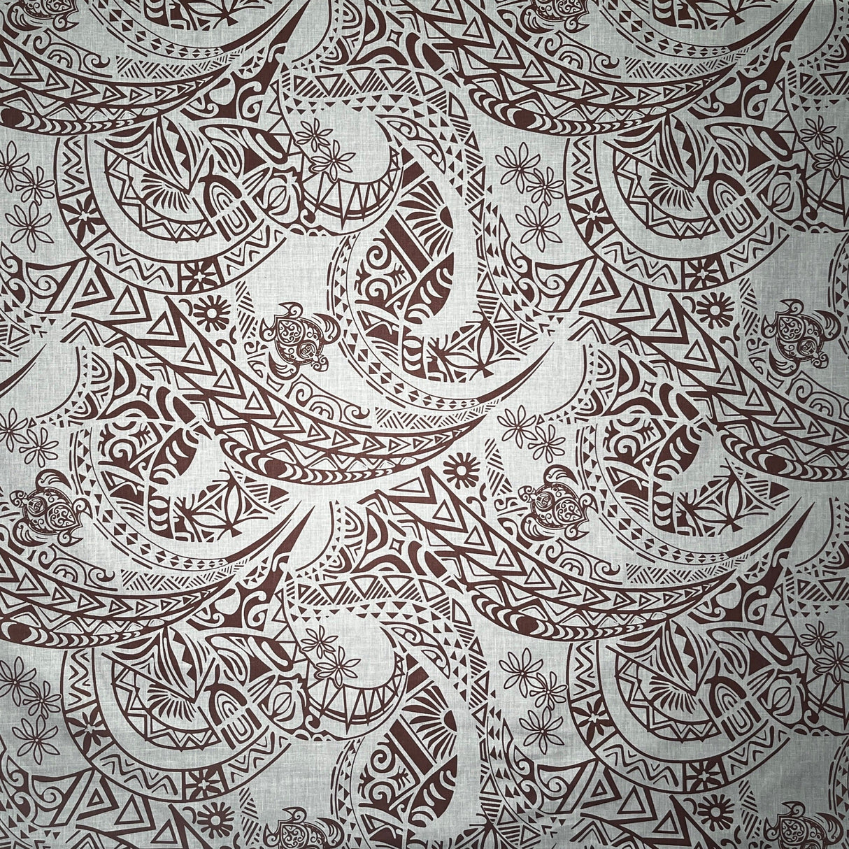 Tribal Tattoo W/Turtles Chambray Fabric - Denim Look, 58/60" Width (1 Yard)