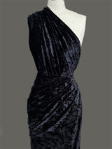 Black Stretch Crushed Velvet