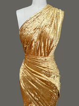 Stretch Crushed Velvet Gold