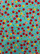 Cherry Printed Spandex Fabric - Cherry Print, 58"/60" Width (1 Yard)