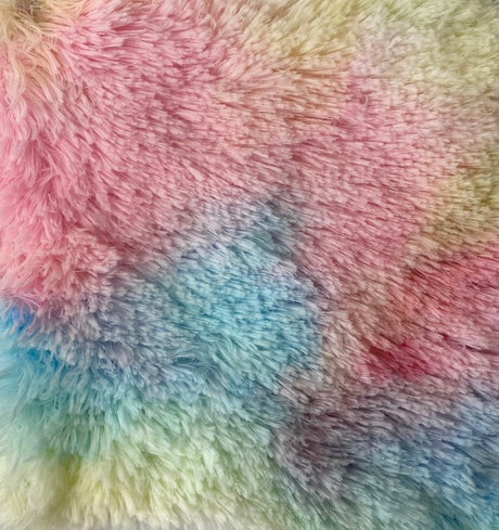 Faux Fur Fabric Rainbow Multi Color Dye