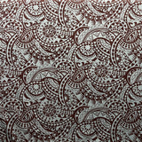Traditional Tattoo Polynesian Chambray Cotton Polyester Fabric - Denim Look, Black, Maroon Oak, Blue, 58/60" Width (1 Yard)