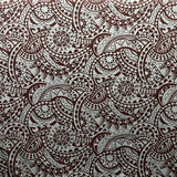 Traditional Tattoo Polynesian Chambray Fabric - Denim Look, Black, Maroon Oak, Blue, 58/60" Width (1 Yard)