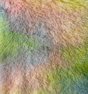 Rainbow Multi Color Dye Fuzzy Faux Fur Fabric - 100 Percent Polyester Fabric, Multi Color Dyed Plush Texture, 60" Width (1 Yard)