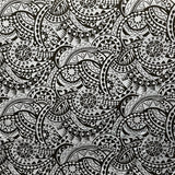 Traditional Tattoo Polynesian Chambray Fabric - Denim Look, Black, Maroon Oak, Blue, 58/60" Width (1 Yard)