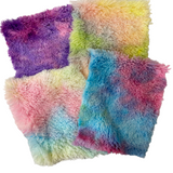 Rainbow Multi Color Dye Fuzzy Faux Fur Fabric - 100 Percent Polyester Fabric, Multi Color Dyed Plush Texture, 60" Width (1 Yard)