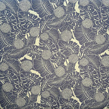 Durian Banana Monstera Leaves Chambray Fabric - Denim Look, 58/60" Width (1 Yard)