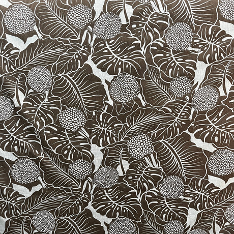 Durian Banana Monstera Leaves Chambray Fabric - Denim Look, 58/60" Width (1 Yard)