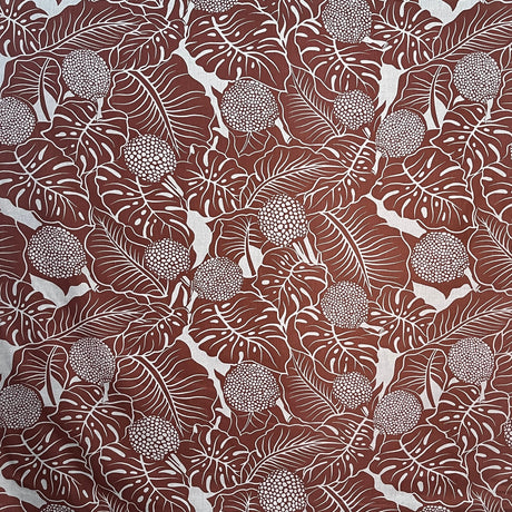 Durian Banana Monstera Leaves Chambray Fabric - Denim Look, 58/60" Width (1 Yard)