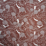Cotton Polyester Chambray Denim Look Tropical Leaf Fabric