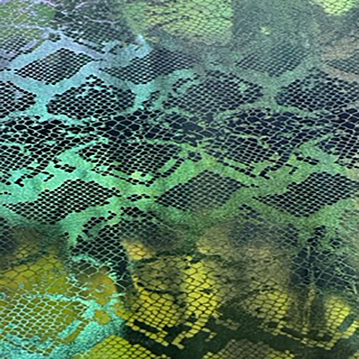 Nylon Spandex Snake Tie-Dye Foil Fabric Navy 60"