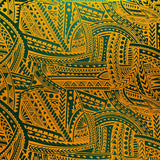 Polyester Foil Fabric Traditional Polynesian Tattoo Design