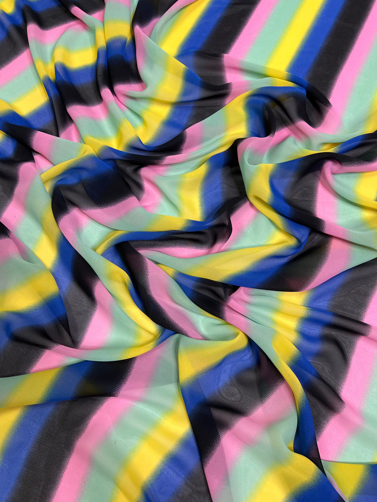 Printed Chiffon Rainbow Multi