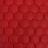 Honeycomb Hexagon Quilted Foam Backed Faux Leather Vinyl Fabric - Quilted Honeycomb Hexagon Pattern, 54" Width (1 Yard)