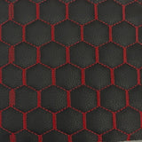 Honeycomb Hexagon Quilted Foam Backed Faux Leather Vinyl Fabric - Quilted Honeycomb Hexagon Pattern, 54" Width (1 Yard)