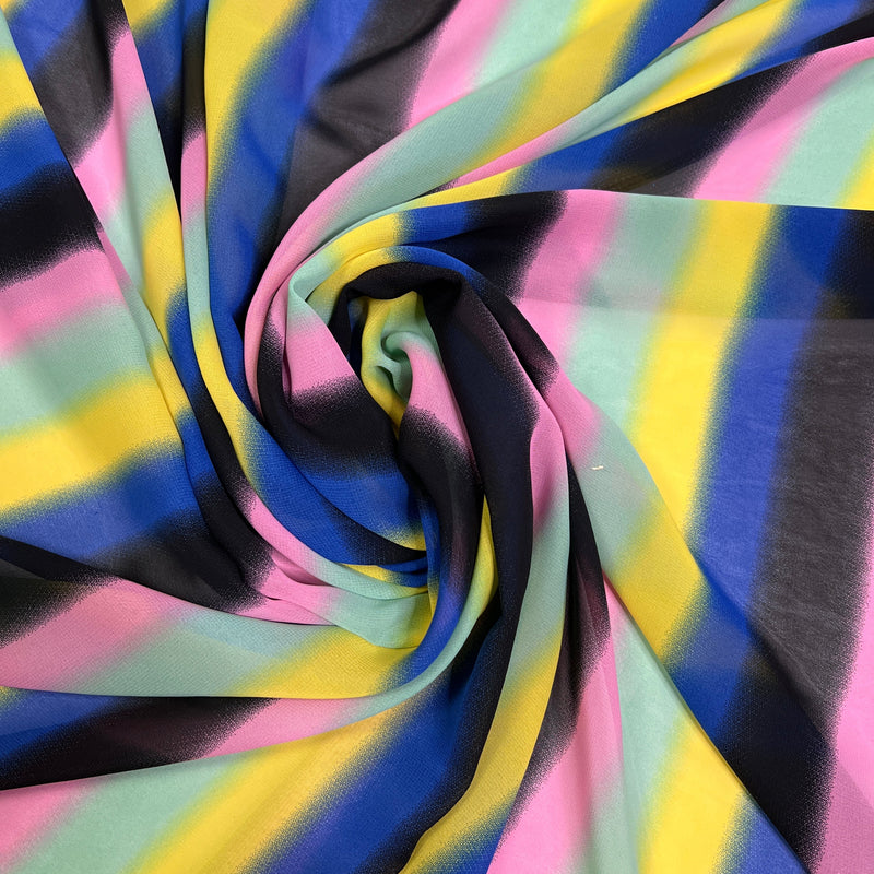 Printed Chiffon Rainbow Multi