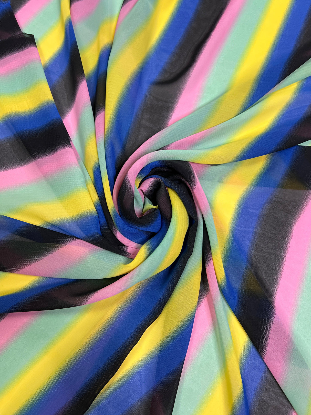 Printed Chiffon Rainbow Multi