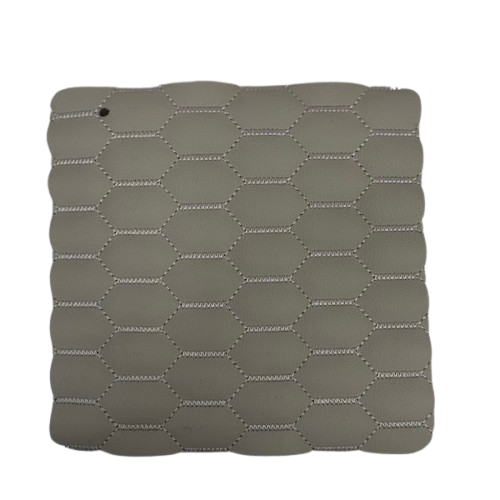 Honeycomb Hexagon Quilted Foam Backed Faux Leather Vinyl Fabric - Quilted Honeycomb Hexagon Pattern, 54" Width (1 Yard)