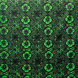 Traditional Tapa Hibiscus Cotton Fabric - Hibiscus Tapa Print, 36" X 45" (1 Yard)