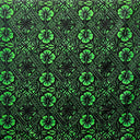 Traditional Tapa Hibiscus Cotton Fabric - Black And Green, 36" X 45" (1 Yard)