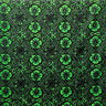 Traditional Tapa Hibiscus Cotton Fabric - Black And Green, 36" X 45" (1 Yard)