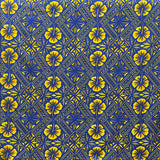 Traditional Tapa Hibiscus Cotton Fabric - Hibiscus Tapa Print, 36" X 45" (1 Yard)