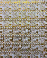 Star Tapa Shine Polyester Foil Fabric - Polynesian Tapa Print, 36" Width (1 Yard)