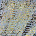 Star Tapa Shine Polyester Foil Fabric - Polynesian Tapa Print, 36" Width (1 Yard)