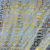 Star Tapa Shine Polyester Foil Fabric - Polynesian Tapa Print, 36" Width (1 Yard)
