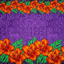 Cotton Poplin Tapa Hibiscus Flowers Double Border Fabric